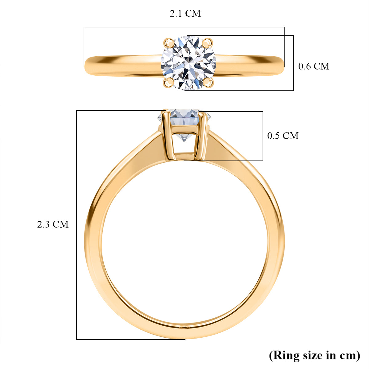 LUXURIANT Lab Grown Diamond Solitaire Ring in 18K Vermeil Yellow Gold Over Sterling Silver SGL Certified (SI-GH) 8232932 6