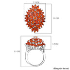 D'Joy - Fire Opal Cluster Ring in Rhodium Overlay Sterling Silver 3.48 Ct._8233176_5