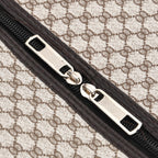 Monogram Pattern Travel Duffel Bag with Red Stripe Detail (50 x 30 cm) - Beige_8233401_6