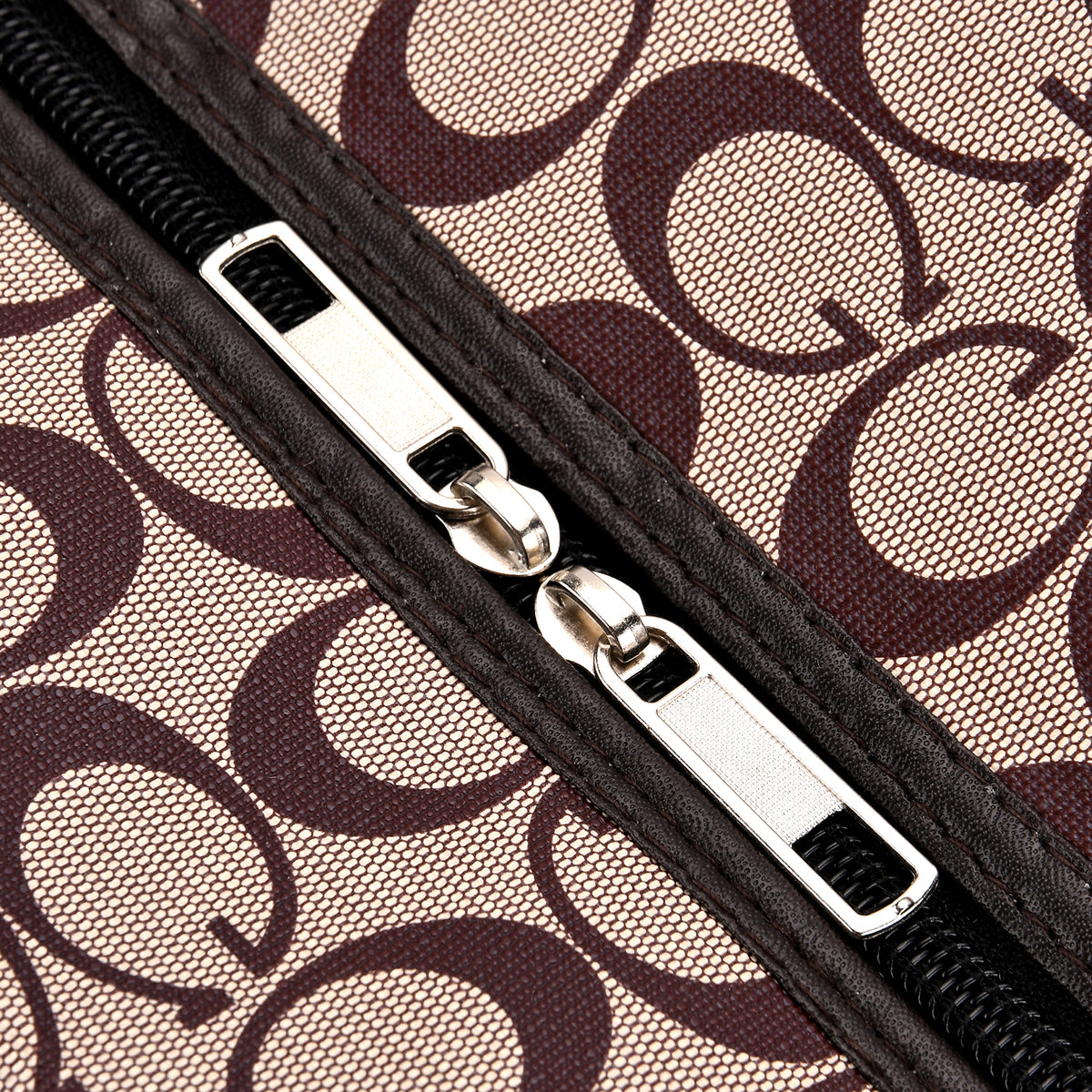 Monogram Pattern Travel Duffel Bag with Red Stripe Detail 8233403 7