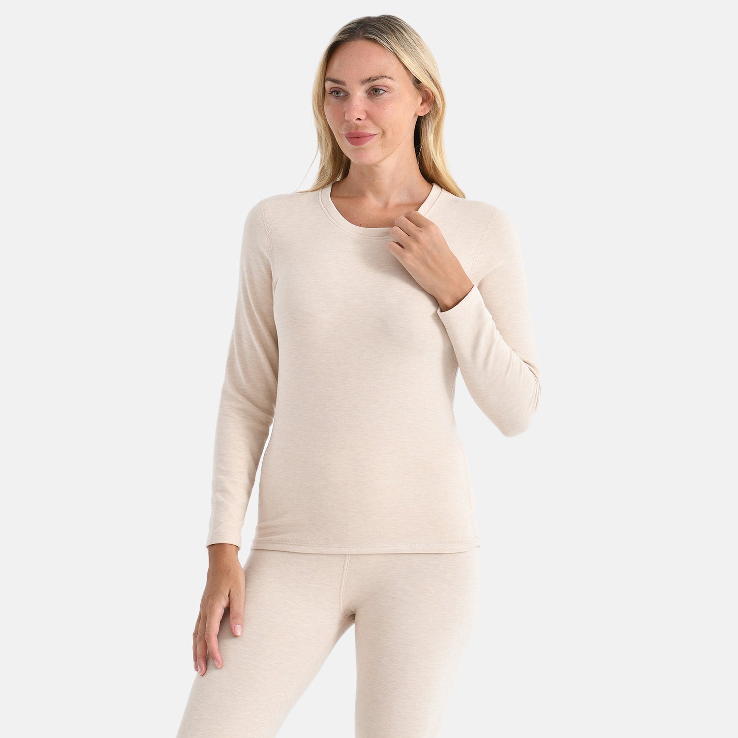 La Marey Signature Cashmere Blend Thermal Top &amp; Legging Set (Size L) - Cream 8233470 4