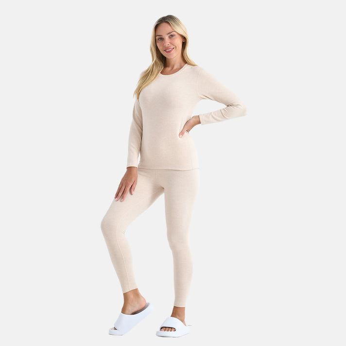 La Marey Signature Cashmere Blend Thermal Top &amp; Legging Set (Size XL) - Cream 8233471 2