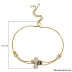 GP Italian Garden Collection - White Diamond & Multi Gemstones Bracelet (Size - 10.5) in 18K Vermeil Yellow Gold Plated Sterling Silver 0.47 Ct.