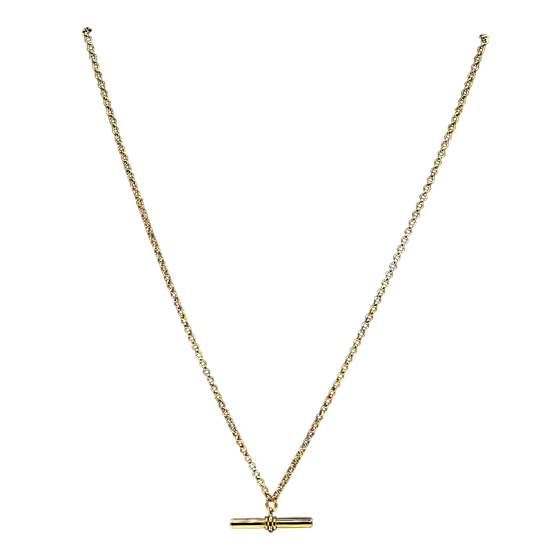 9K Yellow Gold 1.5MM Belcher Chain Necklace (Size - 18) with T-Bar Clasp 8233480 0