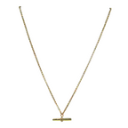 Hatton Garden Close Out - 9K Yellow Gold T-Bar Albert Link Necklace_8233480_6