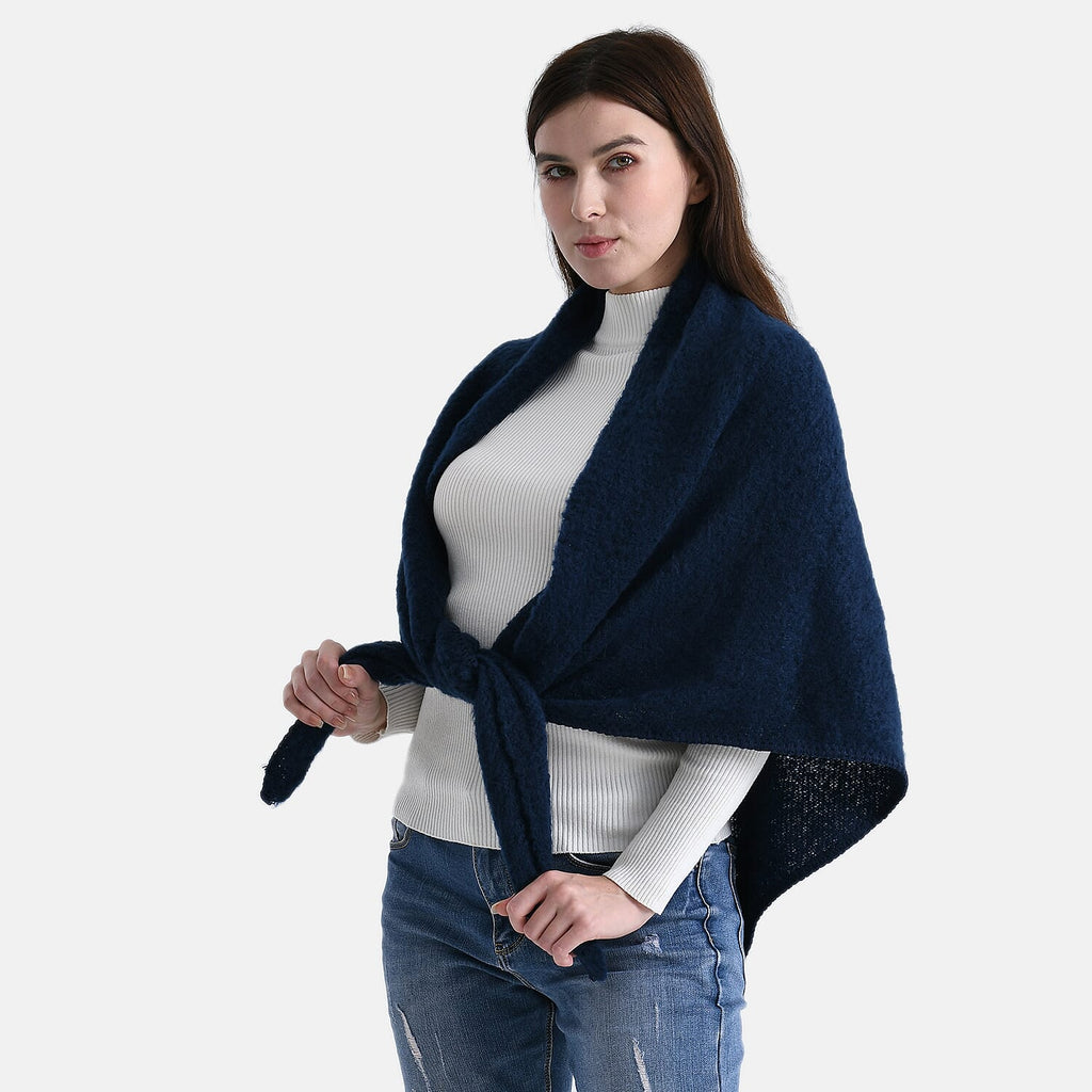 Soft Touch Large Knitted Scarf (200 x 80cm) - Navy_8233509_3