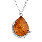 Amber Sterling Silver Necklace (Size - 20) 20.00 Ct, Silver Wt. 16.50 Gms_8233521