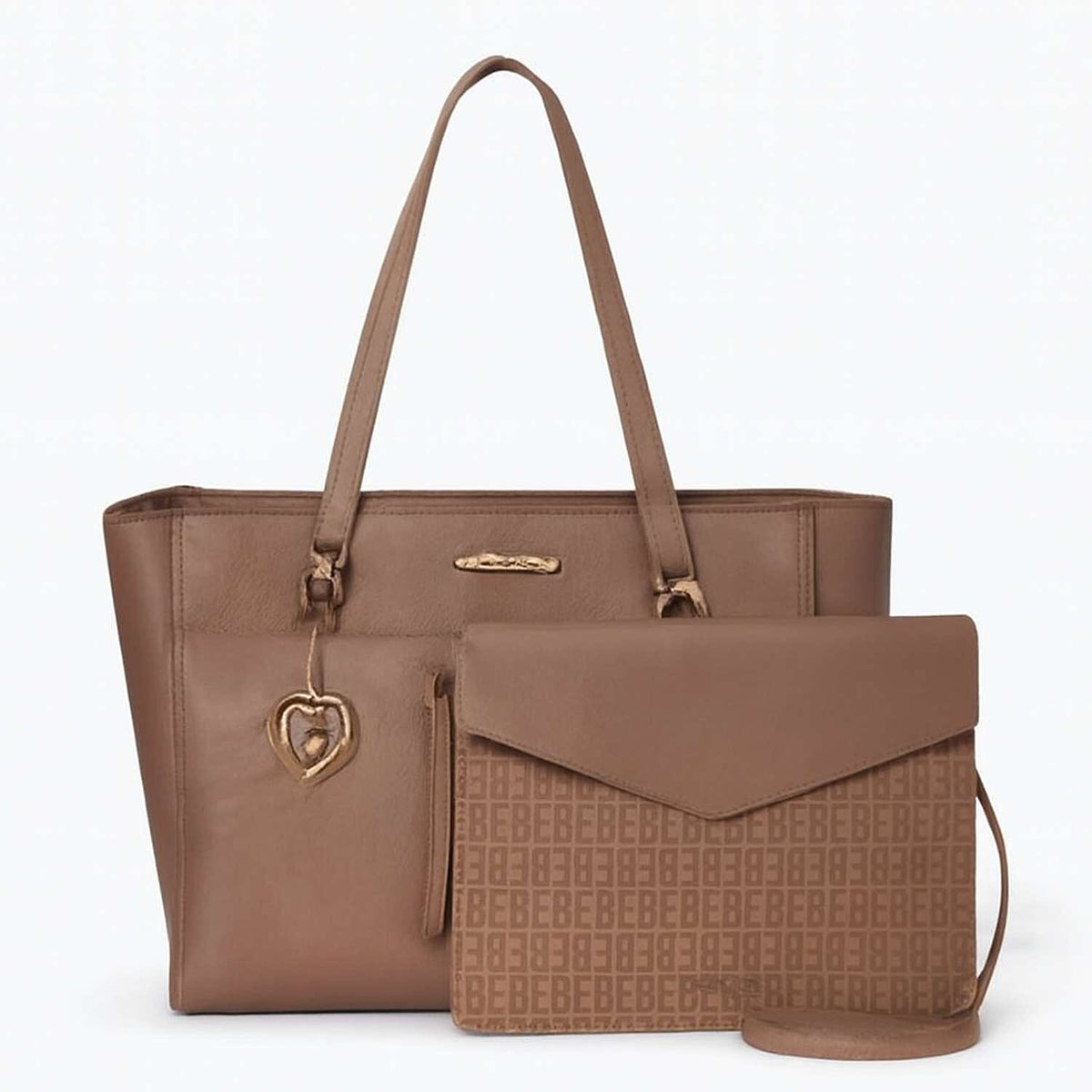 BEBE Leather Tote Bag (Size 10x5x14 cm) - Taupe V32579379 0
