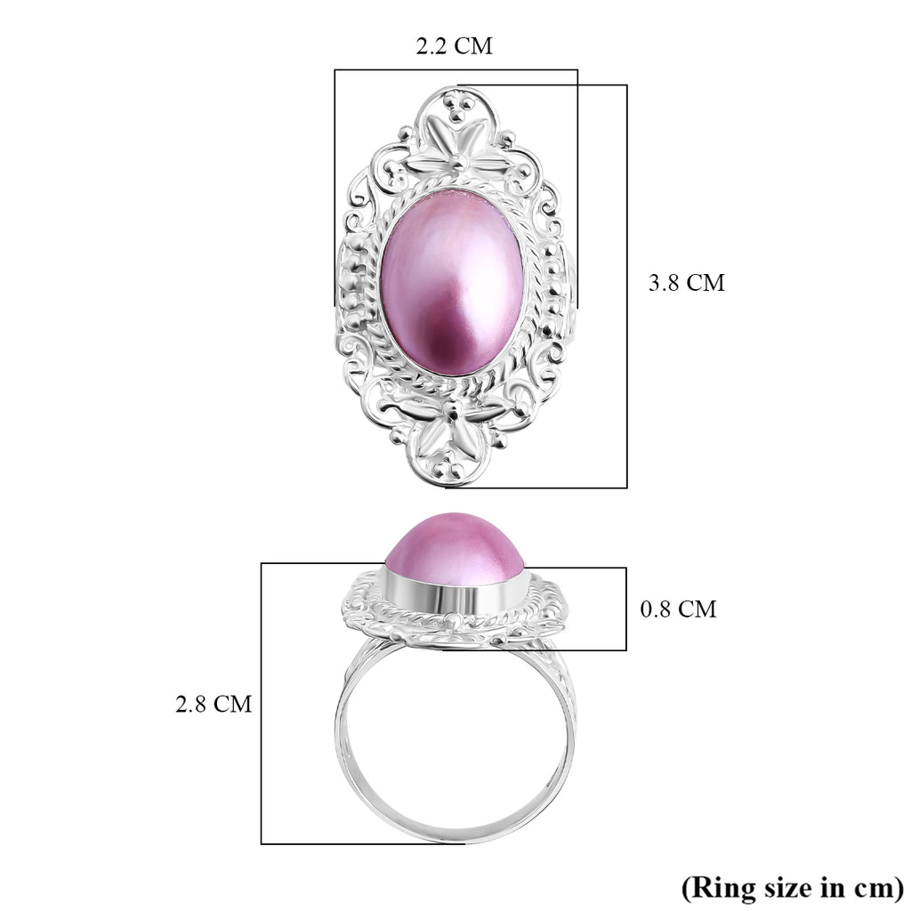 D'joy Pink Mabe Pearl Ring Sterling Silver 4.88 Ct, Silver Wt. 8.60 Gms._8234747_5