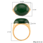 D'Joy Green Jade Solitaire Ring in 18K Yellow Gold Plated Sterling Silver 23.74 Ct_8234949_5