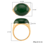 D'Joy Green Jade Solitaire Ring in 18K Yellow Gold Plated Sterling Silver 23.74 Ct_8234951_5