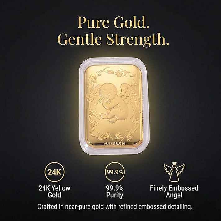 24K Yellow Gold Angel Embossed Collectable 8235363 2