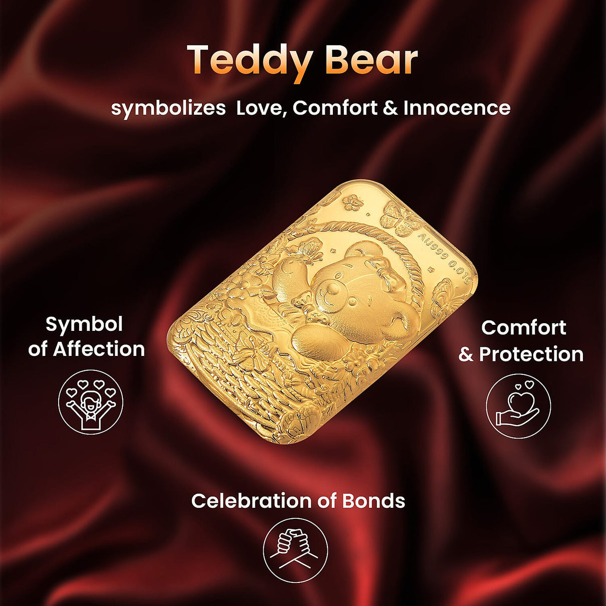 24K Yellow Gold (99.99% Purity) Teddy Bear Embossment Foil 8235370 2