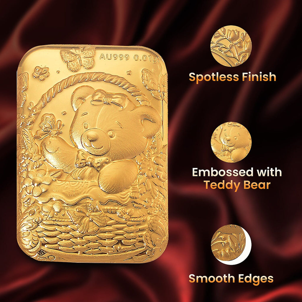 24K Yellow Gold (99.99% Purity) Teddy Bear Embossment Foil