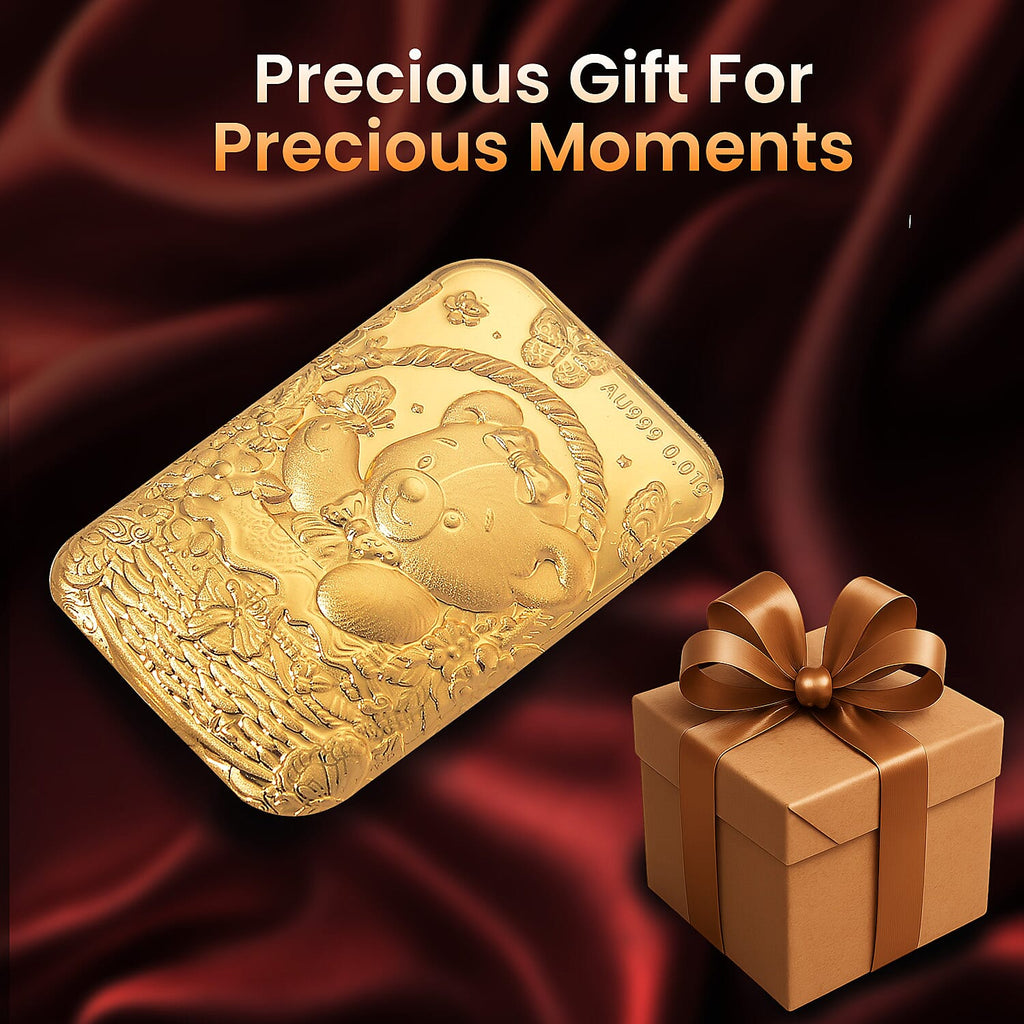 24K Yellow Gold (99.99% Purity) Teddy Bear Embossment Foil