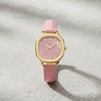 GAMAGES OF LONDON LIMITED EDITION Charlotte Diamond Watch With Swiss Movement & Pink Genuine Leather Strap - 5 Year Warranty_8235387_1