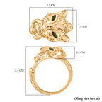 Designer Inspired - Natural Chrome Diopside Panther Ring in Yellow Gold Plated_8236023_5