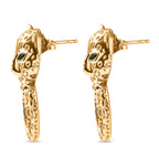 Designer Inspired - Natural Chrome Diopside Panther Earrings with Push Post in Yellow Gold Plated_8236054_4