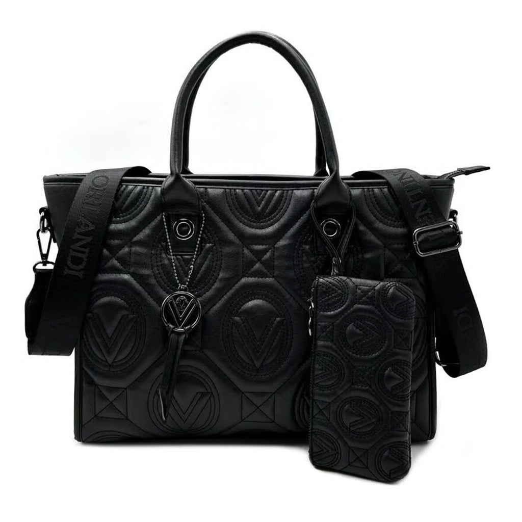 Valentino Orlandi Vegan Leather Tote Bag - Black_8236251