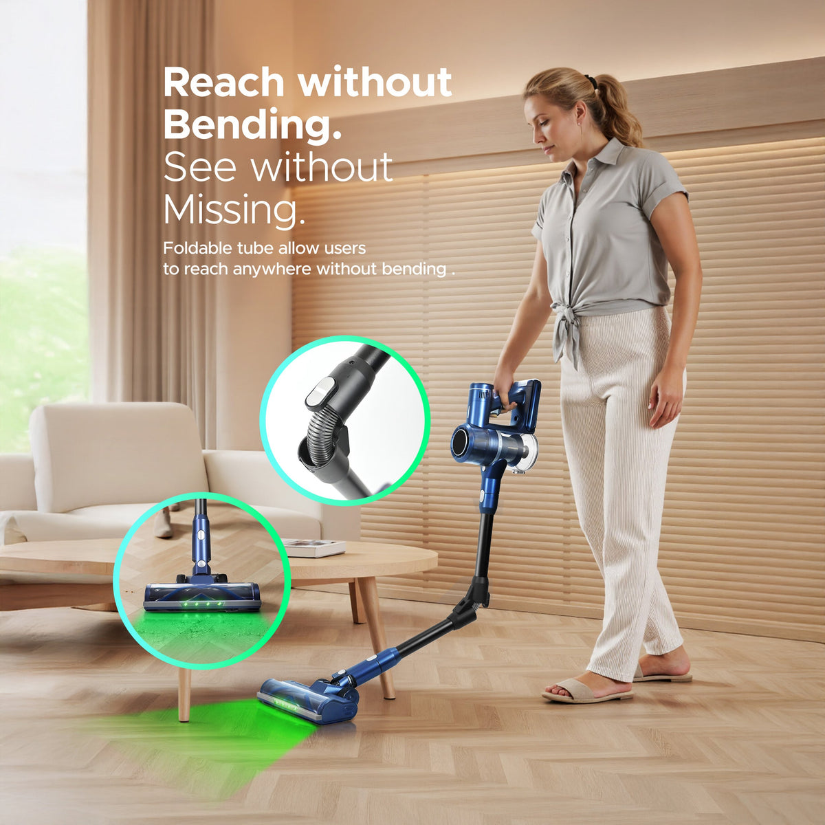 KEPLIN Cordless Vacuum Cleaner with LED Display and 3-Speed Suction (350W) (LIFETIME WARRANTY) V32722880 6