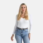 Reversible Genuine Leather Casual Belt (Size L, 120Cm) - Beige_8236809