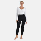 Tamsy Close Out High Waist Faux Fur Fleece Lined Plush Thermal Leggings (Size XL) - Black_8237149
