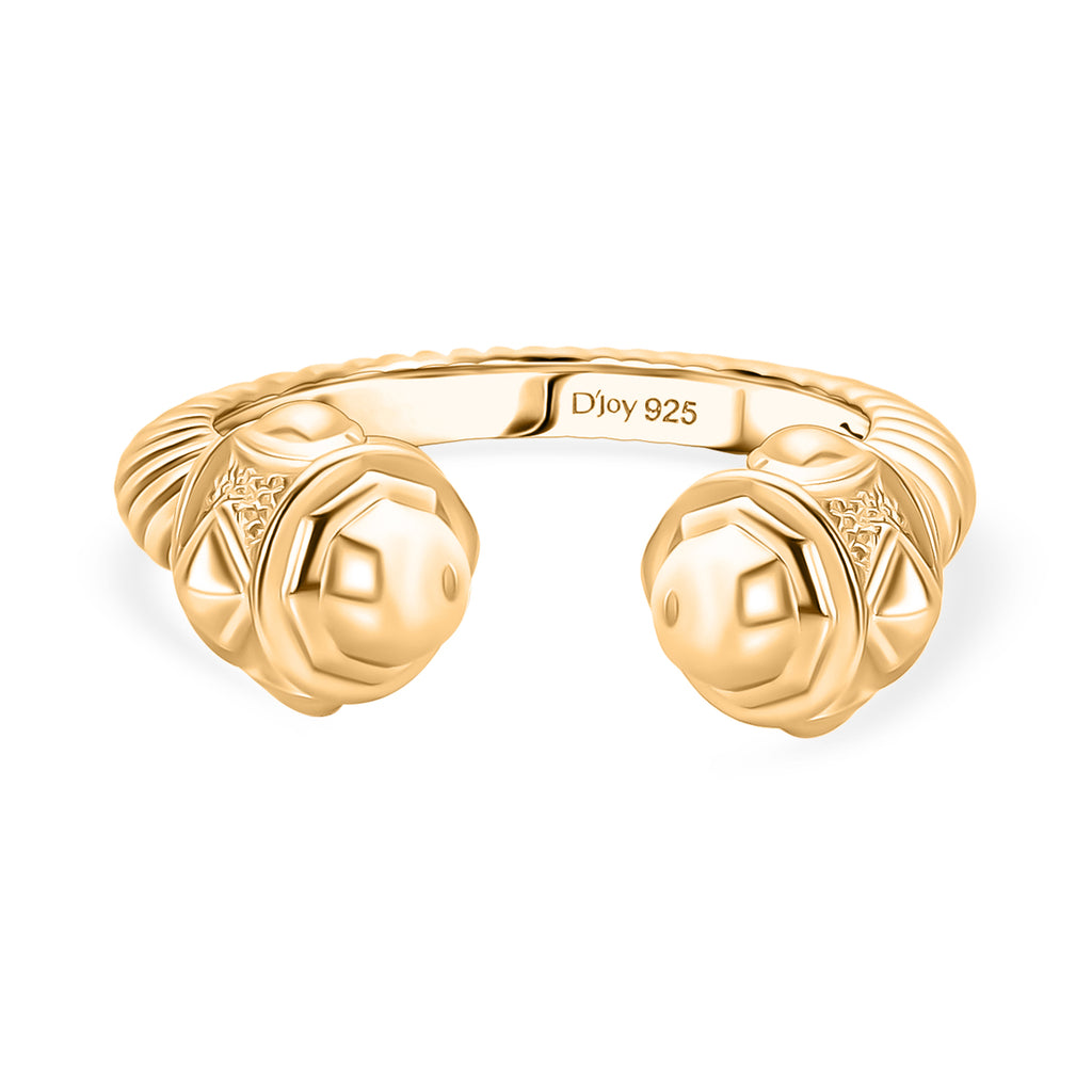 Designer Inspired - Sterling Silver Ring in Yellow Gold Plating_8237301