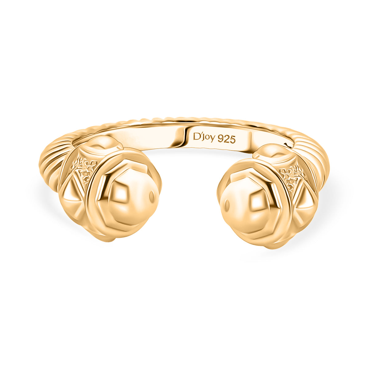 D'joy Sterling Silver Adjustable Ring in Yellow Gold Plating V32699811 7