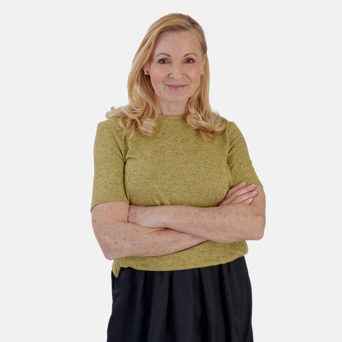 La Marey Brushed Short Sleeve Top &amp; A-Line Pleated Skirt Hybrid Dress (Size XL, 20-22) - Yellow And Black V32556717 1
