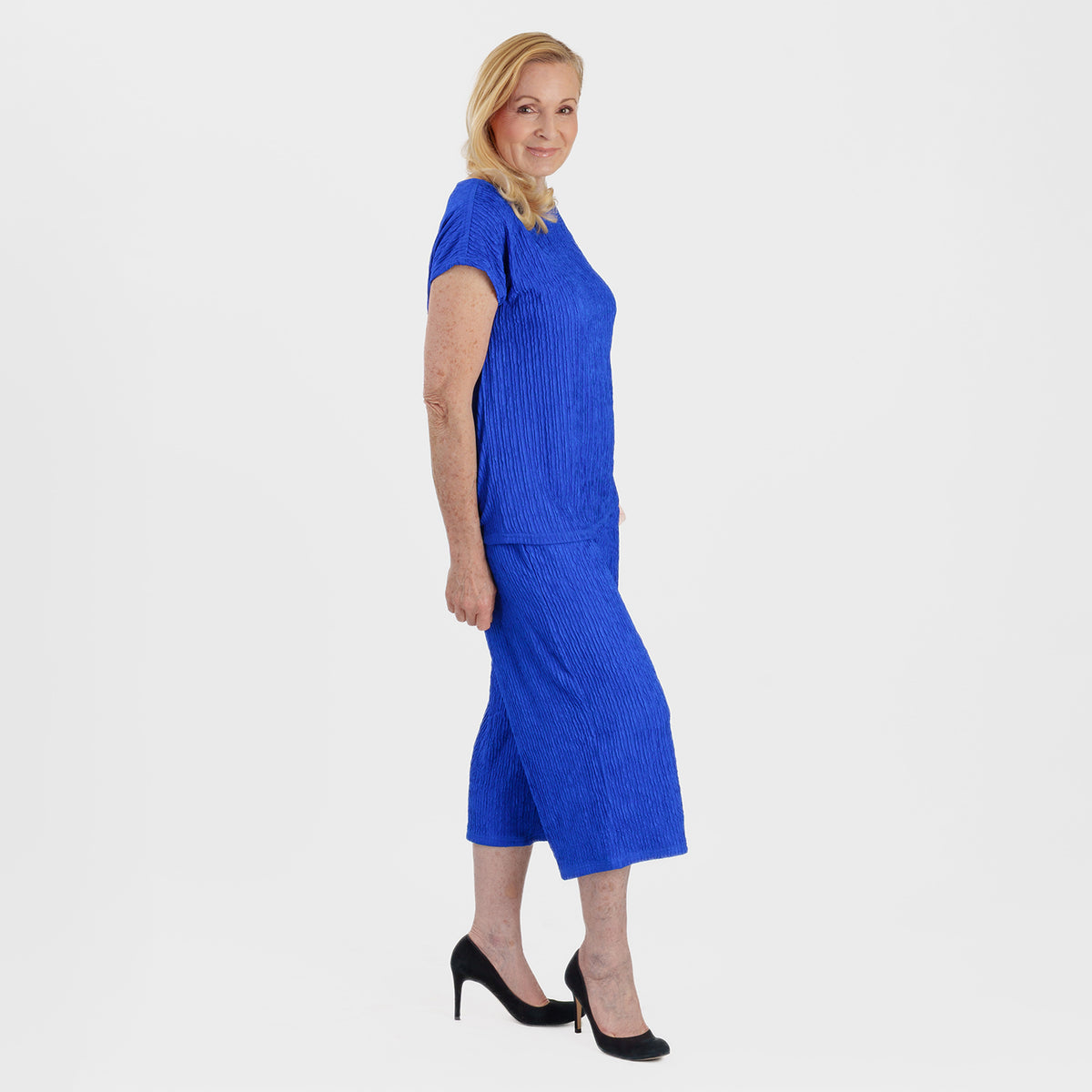 La Marey Textured Top (Size S, 8-10) - Cobalt V32529344 1