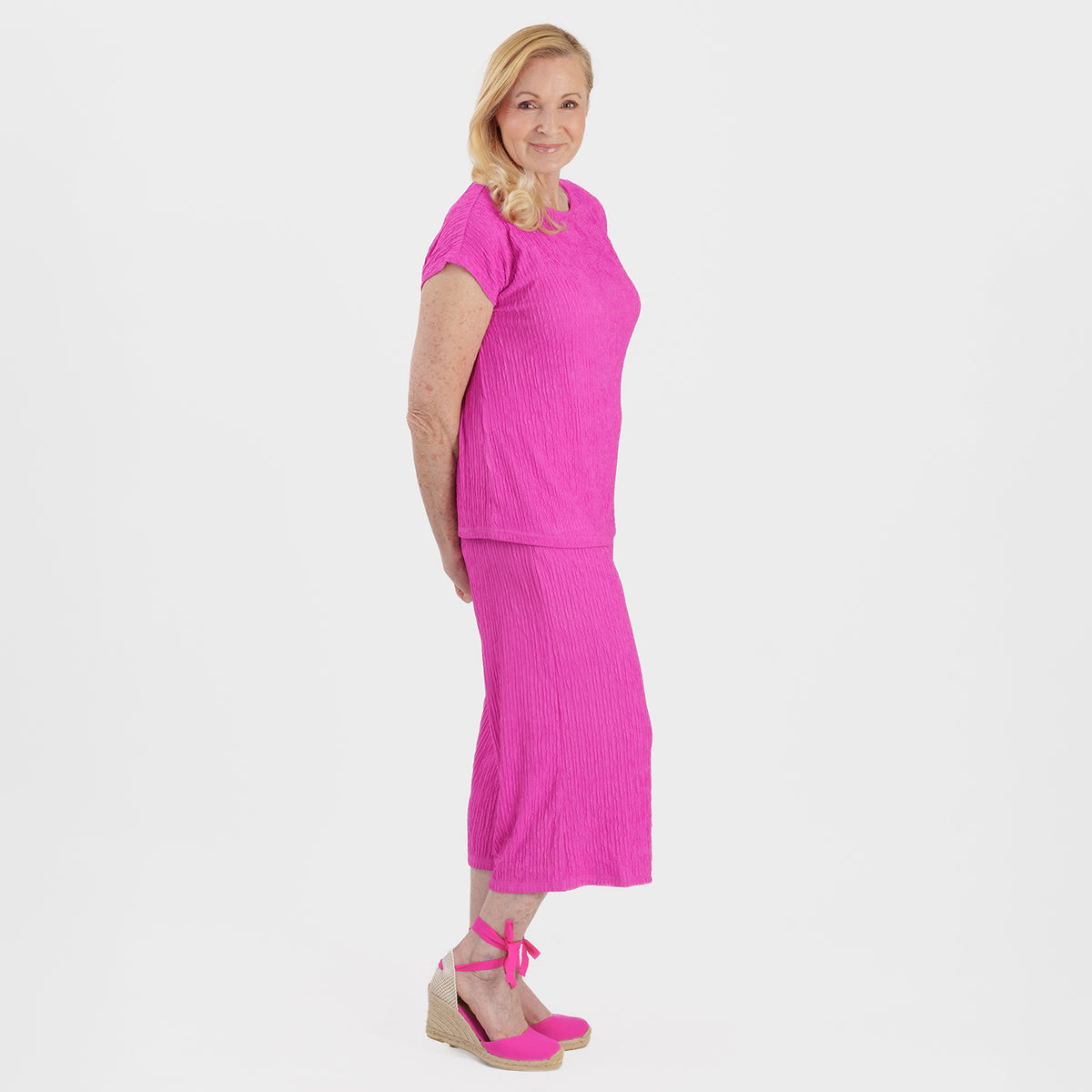 La Marey Textured Top (Size L, 16-18) - Fuchsia 8237739 1