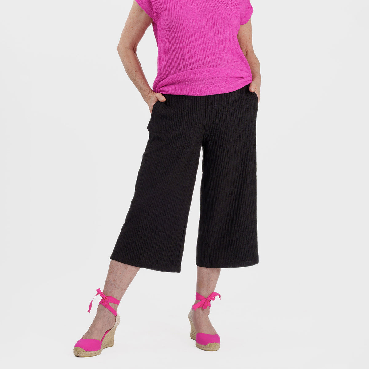 La Marey Textured Culotte (Size L, 16-18) - Black V32569967 0