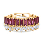 THE DESIGNER INSPIRED - D'Joy Rhodolite Garnet, White Topaz Fancy Ring Sterling Silver  2.180  Ct._8238192