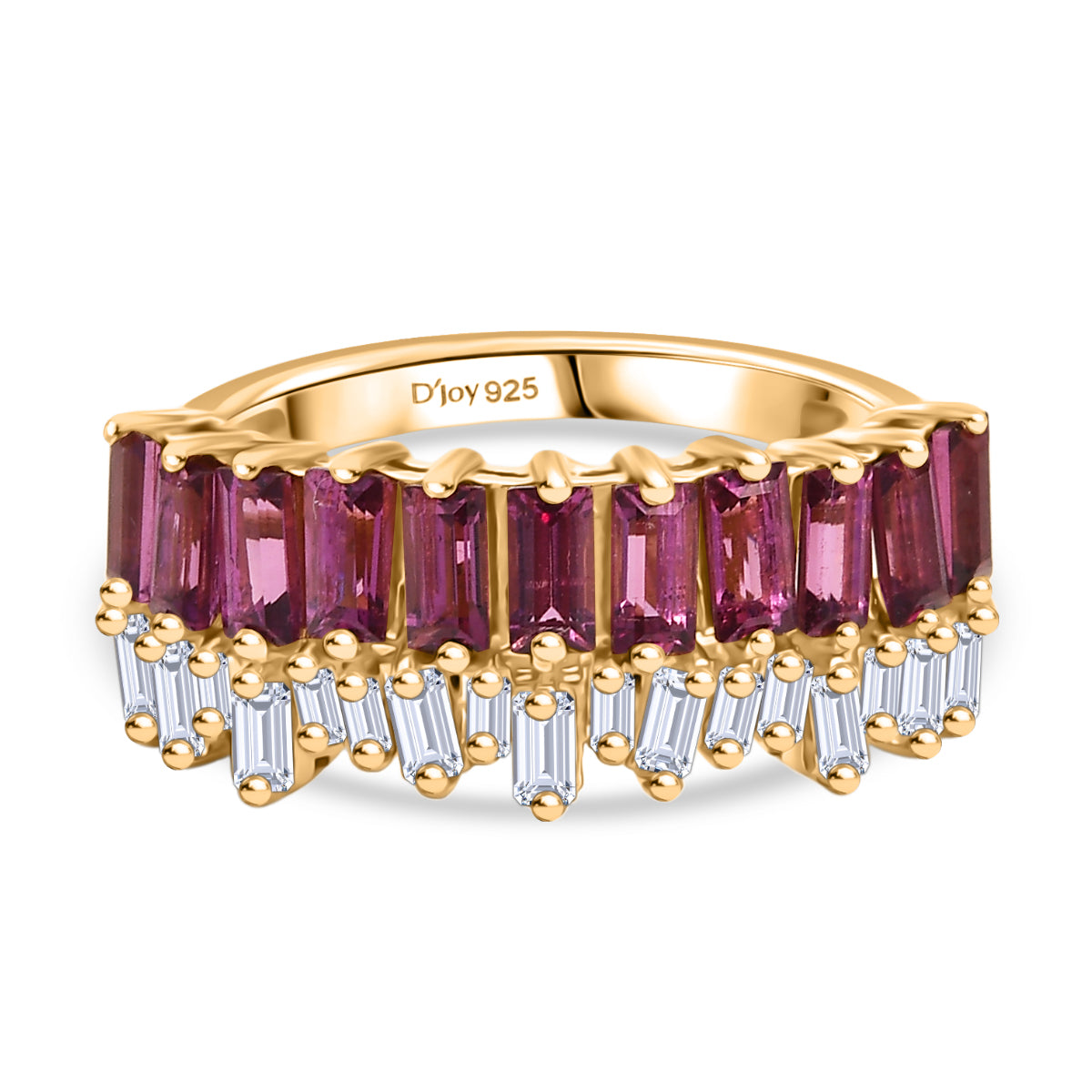 THE DESIGNER INSPIRED - D'Joy Rhodolite Garnet &amp; White Topaz Ring in Yellow Gold Plated Sterling Silver 2.18 Ct. 8238192 0
