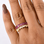 THE DESIGNER INSPIRED - D'Joy Rhodolite Garnet, White Topaz Fancy Ring Sterling Silver  2.180  Ct._8238192_2