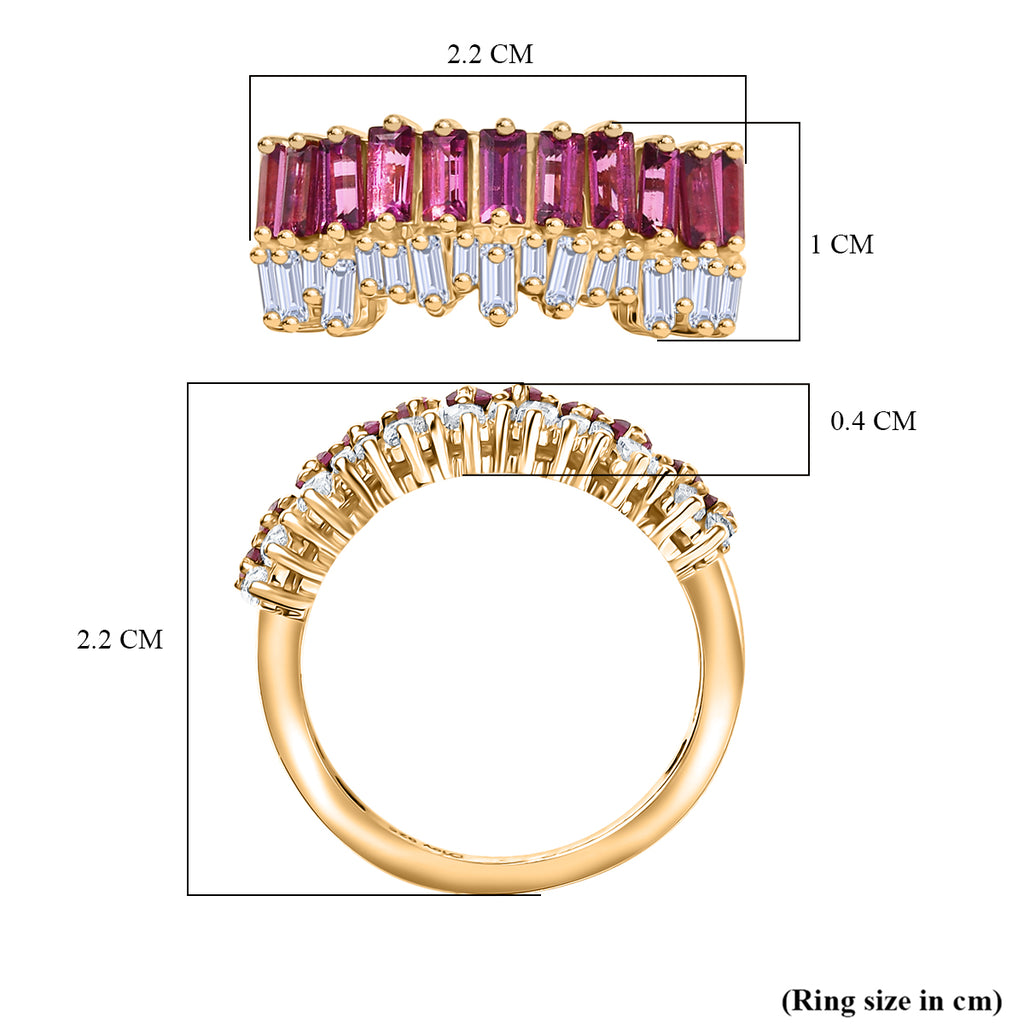 THE DESIGNER INSPIRED - D'Joy Rhodolite Garnet, White Topaz Fancy Ring Sterling Silver  2.180  Ct._8238192_5