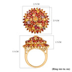 Rainbow Sapphire Cluster Ring in 18K Vermeil Yellow Gold Sterling Silver 7.89 Ct, Silver Wt. 6.40 Gms._8238276_5