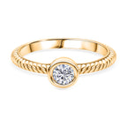 D'Joy Moissanite Solitaire Ring in Yellow Gold Plated Sterling Silver_8238463