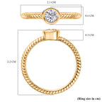 D'Joy Moissanite Solitaire Ring in Yellow Gold Plated Sterling Silver_8238463_5