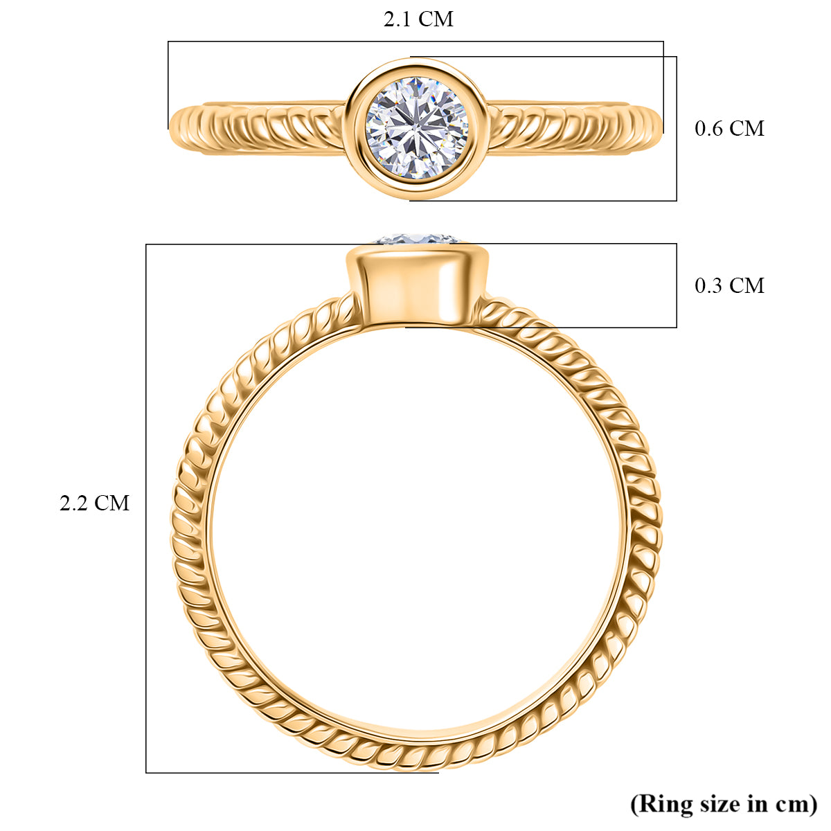 D'Joy Moissanite Brilliant-Cut Solitaire Ring in Yellow Gold Plated Sterling Silver 8238463 6