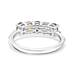 D'Joy Multi Sapphire & White Diamond 5 Stone Ring in Rhodium Overlay Sterling Silver 1.50 Ct._8238512_4