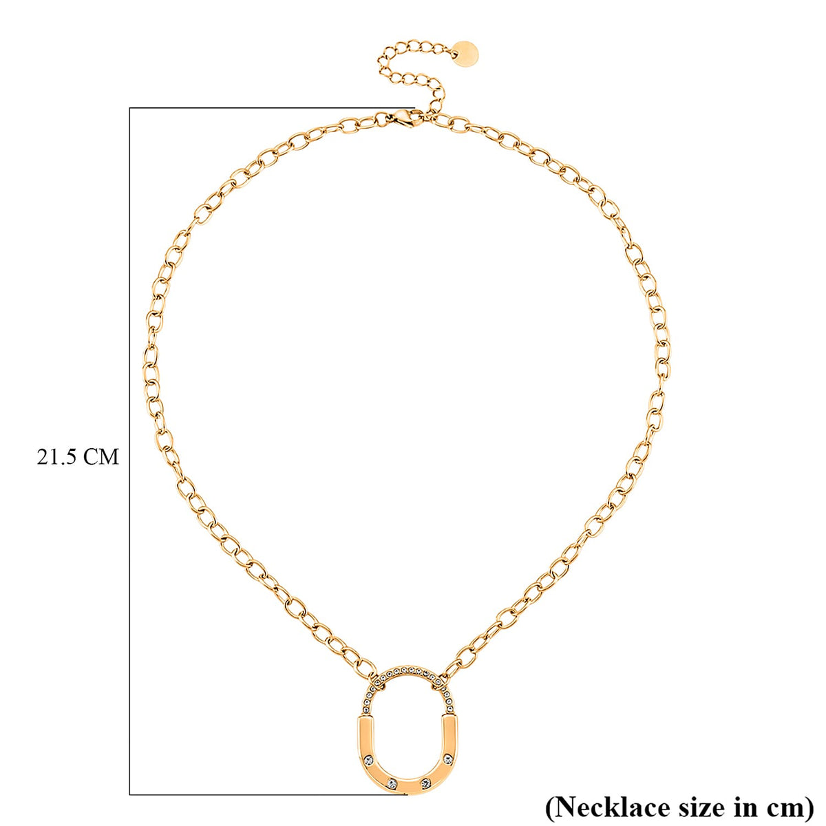 Austrian White Crystal Necklace (Size 18) in Yellow Gold Plated 8239315 6