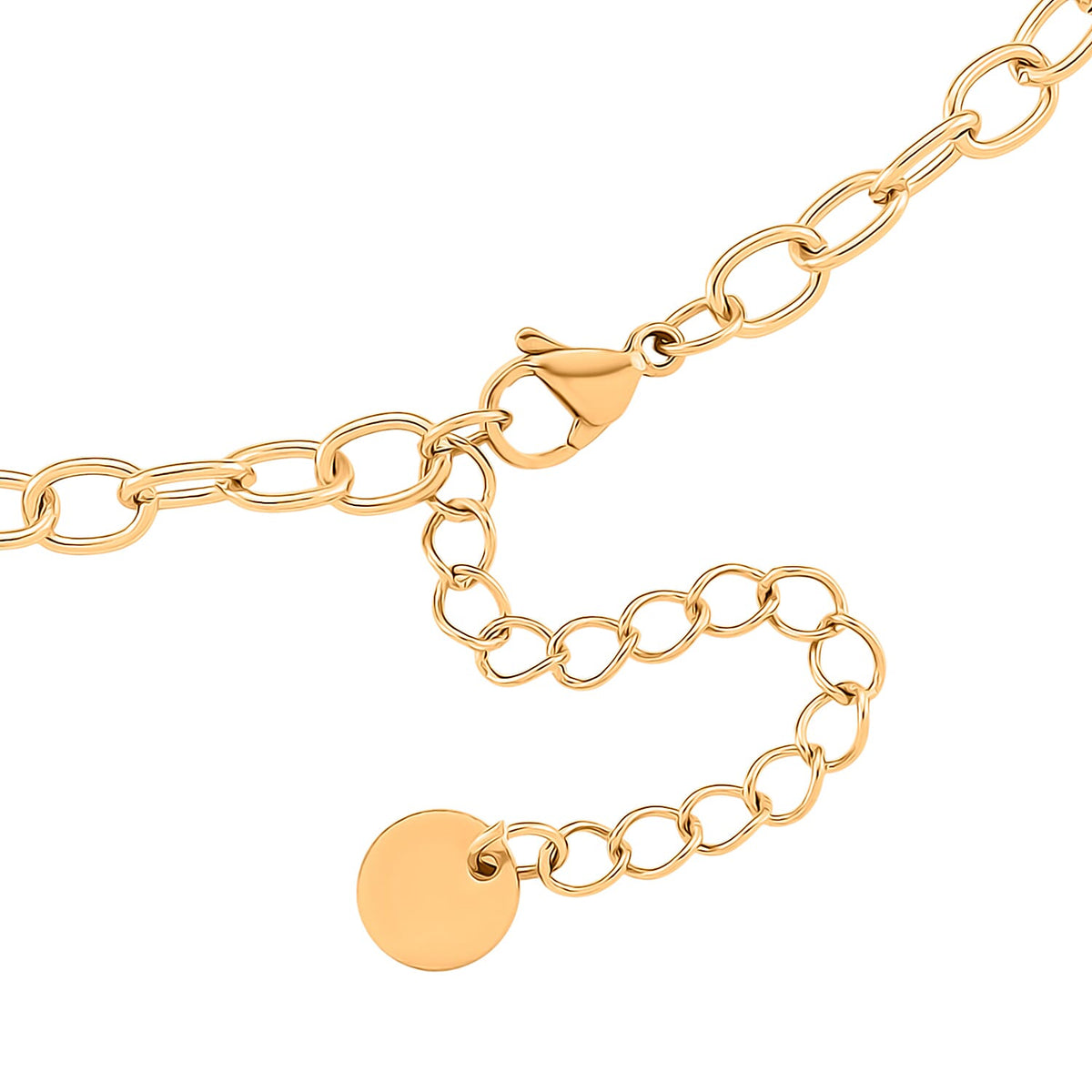 Austrian White Crystal Necklace (Size 18) in Yellow Gold Plated 8239315 7