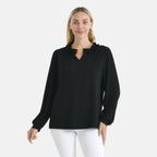 La Marey Frill Jersey Blouse (Size L, 16 to 18) - Black_8240271