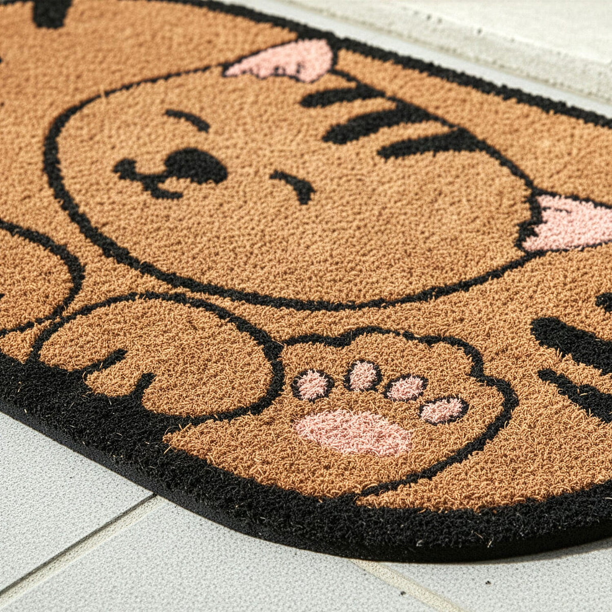 Eco-Friendly Cat Print 100% Coir Door Mat - Pink 8240327 1