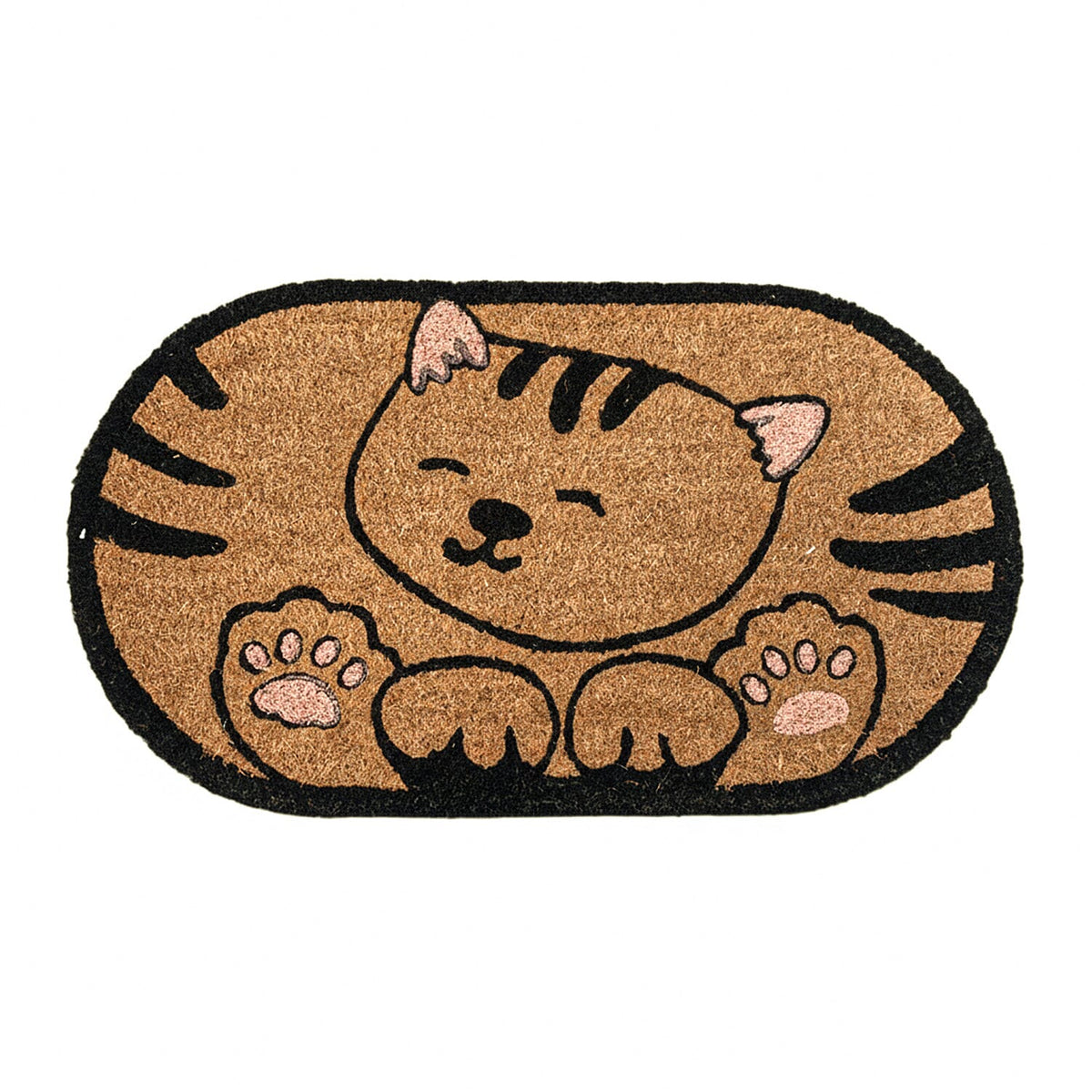 Eco-Friendly Cat Print 100% Coir Door Mat - Pink 8240327 3