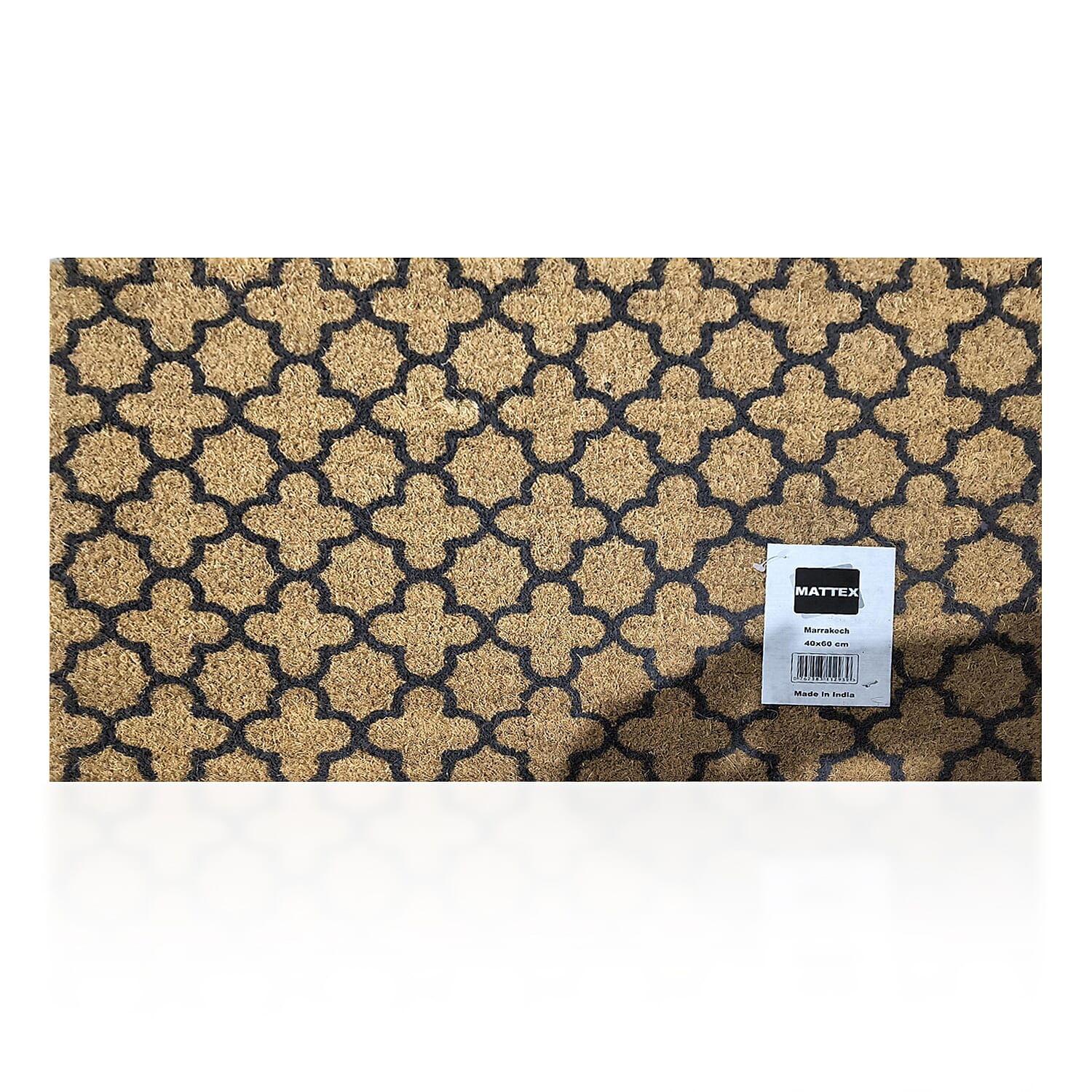 Eco-friendly Moroccan Quatrefoil Pattern 100% Coir Door Mat  - Brown 8240328 0