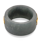 24K Yellow Gold Natural Type A Jadeite Dragon Band Ring 40.00 Ct._8240379_3