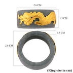 24K Yellow Gold Natural Type A Jadeite Dragon Band Ring 40.00 Ct._8240379_4
