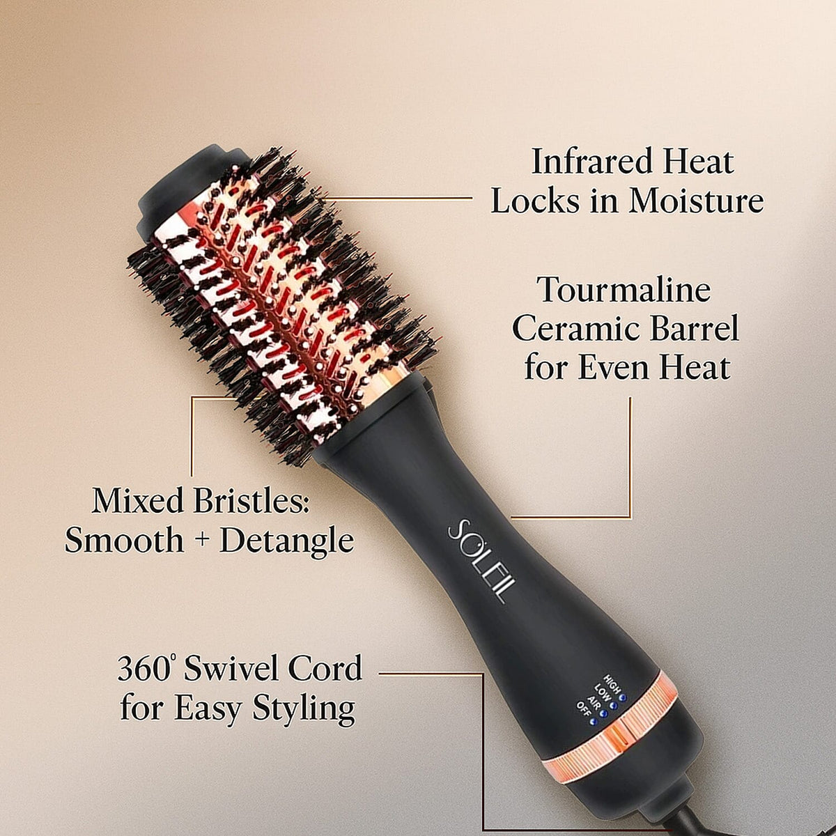 SOLEIL Far Infrared 2inch Blowout Brush 8240470 3